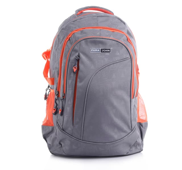شنطة ظهر متعددة الإستخدامات مقاس 22 – فضي و برتقالي  PARA JOHN Backpack Rucksack Travel Laptop Backpack