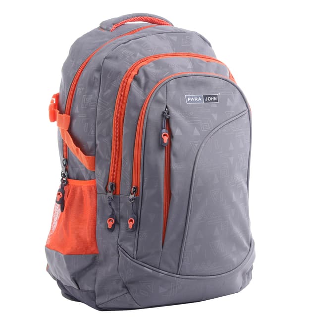 شنطة ظهر متعددة الإستخدامات مقاس 22 – فضي و برتقالي  PARA JOHN Backpack Rucksack Travel Laptop Backpack