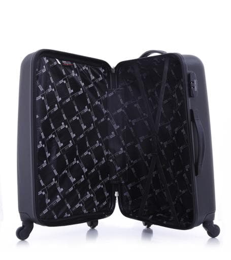 طقم حقائب سفر 3 حقائب مادة ABS بعجلات دوارة (20 ، 24 ، 28) بوصة أسود PARA JOHN - Pabloz 3 Pcs Trolley Luggage Set, Black