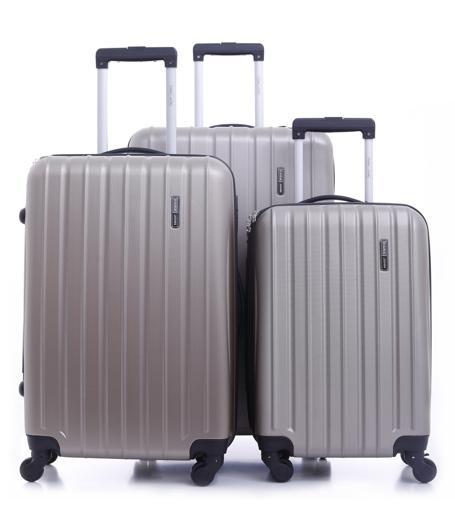 طقم حقائب سفر 3 حقائب مادة ABS بعجلات دوارة (20 ، 24 ، 28) بوصة رمادي PARA JOHN - Pabloz 3 Pcs Trolley Luggage Set, Grey - SW1hZ2U6NDM3MTE1