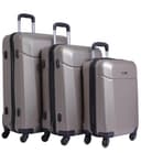 طقم حقائب سفر 3 حقائب مادة ABS بعجلات دوارة (20 ، 24 ، 28) بوصة بيج PARA JOHN - Hardside 3 Pcs Trolley Luggage Set, Champagne