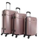 طقم حقائب سفر 3 حقائب مادة ABS بعجلات دوارة (20 ، 24 ، 28) بوصة ذهبي وردي PARA JOHN - Hardside 3 Pcs Trolley Luggage Set, Rosegold