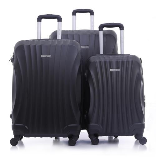 طقم حقائب سفر 3 حقائب بعجلات دوارة  ( 20 ، 24 ، 28) بوصة مادة ABS أسود PARA JOHN - Abs Hard Trolley Luggage Set, Black - SW1hZ2U6NDM3MzUy