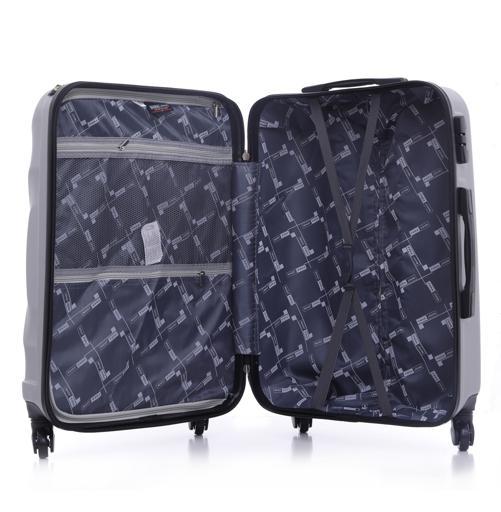 طقم حقائب سفر 3 حقائب مادة ABS بعجلات دوارة (20 ، 24 ، 28) بوصة فضي رمادي PARA JOHN - Abs Hard Trolley Luggage Set, Silver Grey - SW1hZ2U6NDM3NDAx