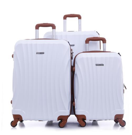 PARA JOHN Abs Hard Trolley Luggage Set, White - SW1hZ2U6NDM3NDEy