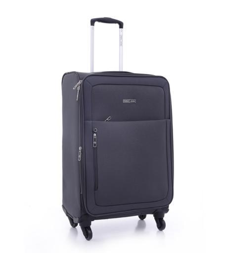 طقم حقائب سفر 3 حقائب مادة النايلون بعجلات دوارة (20 ، 24 ، 28) بوصة رمادي PARA JOHN - Polyester Soft Trolley Luggage Set, Grey - SW1hZ2U6NDM2OTg1