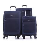 طقم حقائب سفر 3 حقائب مادة النايلون بعجلات دوارة (20 ، 24 ، 28) بوصة كحلي PARA JOHN - Polyester Soft Trolley Luggage Set, Navy - SW1hZ2U6NDM2ODQ0