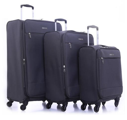 طقم حقائب سفر 3 حقائب مادة البوليستر بعجلات دوارة (20 ، 24 ، 28) بوصة رمادي PARA JOHN - Polyester Soft Trolley Luggage Set, Grey - SW1hZ2U6NDM3MDEx