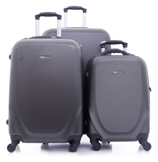 طقم حقائب سفر 3 حقائب بعجلات دوارة (20 ، 24 ، 28) بوصة بني غامق PARA JOHN - 3 Pcs Travel Luggage Suitcase - Trolley Bag, Carry On Hand Cabin Luggage Bag - Lightweight Travel Bags, 360 4 Spinner Wheels - ABS Hard Shell Luggage (20'' 24'' 28'') - 2 Years Warr - 294891