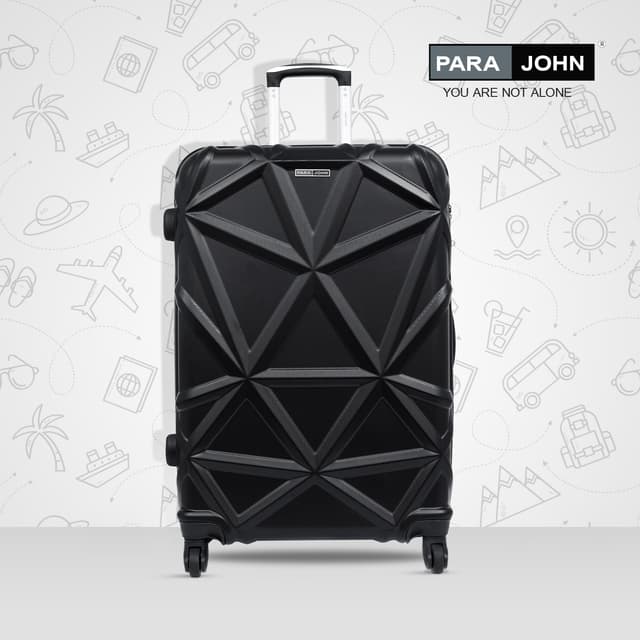 PARA JOHN Matrix 3 Pcs Trolley Luggage Set, Black
