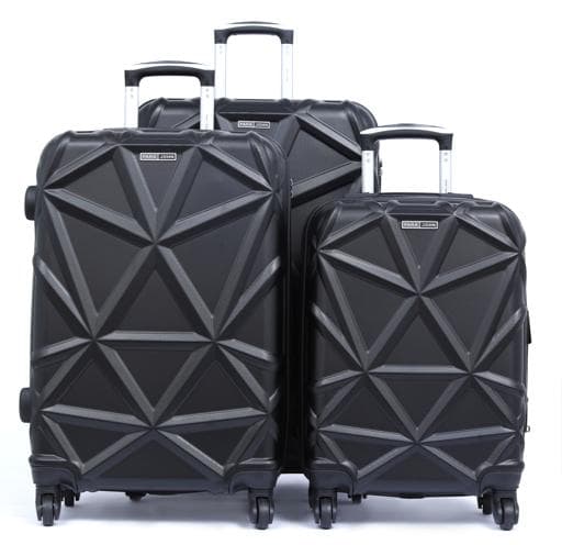 PARA JOHN Matrix 3 Pcs Trolley Luggage Set, Black