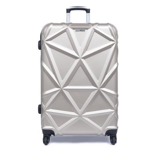 طقم حقائب سفر 3 حقائب مادة ABS بعجلات دوارة (20 ، 24 ، 28) بوصة بيج فاتح PARA JOHN - Matrix 3 Pcs Trolley Luggage Set, Champagne - SW1hZ2U6NDM4MTEx