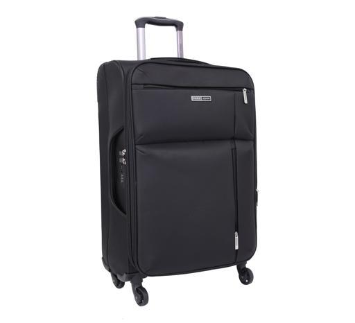 طقم حقائب سفر 3 حقائب مادة البوليستر بعجلات دوارة (20 ، 24 ، 28) بوصة أسود PARA JOHN - Soft Case 3 Pcs Luggage Set, Black - SW1hZ2U6NDM3MDY1