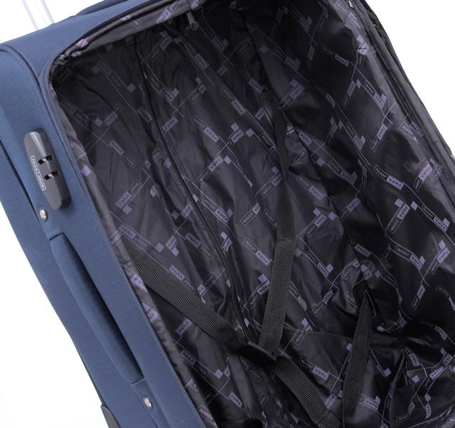 طقم حقائب سفر 3 حقائب مادة البوليستر بعجلات دوارة (20 ، 24 ، 28) بوصة أزرق بحري PARA JOHN - Travel Luggage Suitcase, Set of 3 - Trolley Bag, Carry On Hand Cabin Luggage Bag - Lightweight - SW1hZ2U6NDM3OTEz