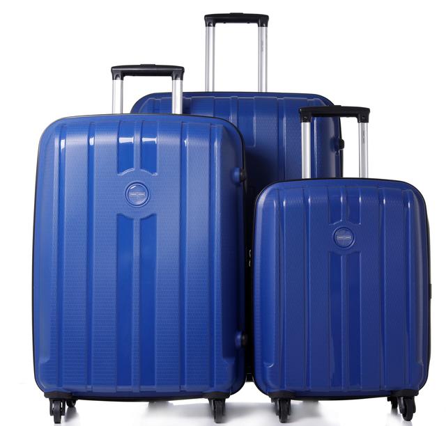 طقم حقائب سفر 3 حقائب مادة PP بعجلات دوارة (20 ، 24 ، 28) بوصة أزرق PARA JOHN - Travel Luggage Suitcase Set of 3 - Trolley Bag, Carry On Hand Cabin Luggage Bag - Lightweight (20 ، 24 ، 28) inch - SW1hZ2U6NDM3NzM3