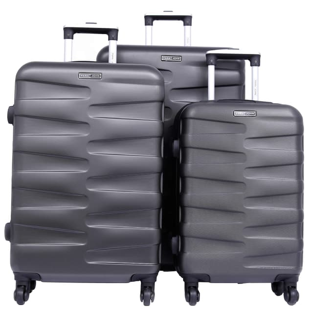 طقم حقائب سفر 3 حقائب مادة ABS بعجلات دوارة (20 ، 24 ، 28) بوصة رمادي PARA JOHN - Travel Luggage Suitcase Set Of 3 - Trolley Bag, Carry On Hand Cabin Luggage Bag - Lightweight - 294710