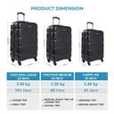 Para John Travel Luggage Suitcase Set Of 3 - Trolley Bag, Carry On Hand Cabin Luggage Bag - Lightweight Travel Bags With 360 Durable 4 Spinner Wheels - Hard Shell Luggage Spinner (36l, 65l, 9 - SW1hZ2U6NDM3MzM0