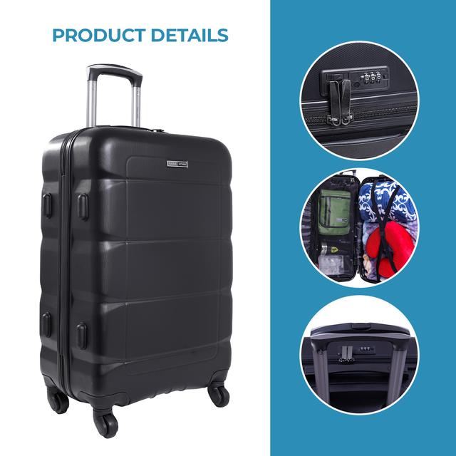 Para John Travel Luggage Suitcase Set Of 3 - Trolley Bag, Carry On Hand Cabin Luggage Bag - Lightweight Travel Bags With 360 Durable 4 Spinner Wheels - Hard Shell Luggage Spinner (36l, 65l, 9 - SW1hZ2U6NDM3MzI2