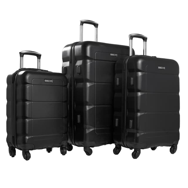 طقم شنط سفر بعجلات دوارة 3 شنط 20/24/28 بوصة أسود باراجون Para John Black 20/24/28 Inch 3 Bags Travel Luggage Suitcase