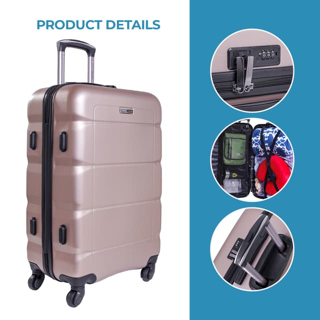 PARA JOHN Sphinx 3 Pcs Trolley Luggage Set, Champagne