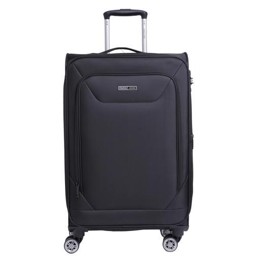 طقم حقائب سفر 3 حقائب مادة البوليستر بعجلات دوارة (20 ، 24 ، 28) بوصة أسود PARA JOHN - Diamond 3 Pcs Trolley Luggage Set, Black - SW1hZ2U6NDM2ODY1