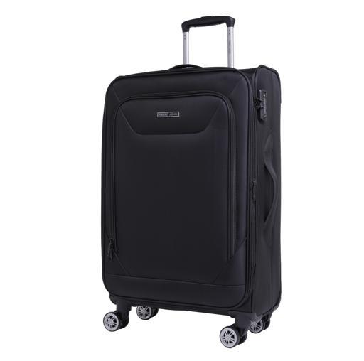 طقم حقائب سفر 3 حقائب مادة البوليستر بعجلات دوارة (20 ، 24 ، 28) بوصة أسود PARA JOHN - Diamond 3 Pcs Trolley Luggage Set, Black - SW1hZ2U6NDM2ODcx