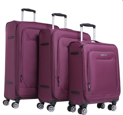 طقم حقائب سفر 3 حقائب مادة البوليستر بعجلات دوارة (20 ، 24 ، 28) بوصة أحمر PARA JOHN - Diamond 3 Pcs Trolley Luggage Set, Red - SW1hZ2U6NDM2ODc0