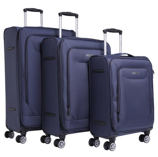 PARA JOHN Diamond 3 Pcs Trolley Luggage Set, Navy - SW1hZ2U6NDM2ODg1
