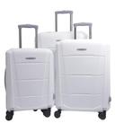 طقم حقائب سفر 3 حقائب مادة البولي كربونات بعجلات دوارة (20 ، 24 ، 28) بوصة أبيض PARA JOHN - Campio 3 Pcs Trolley Luggage Set, White