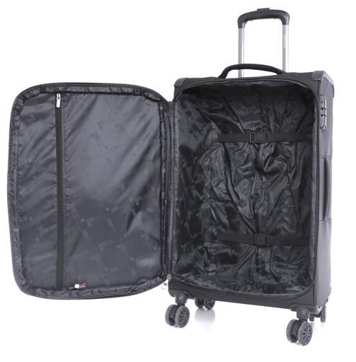 طقم حقائب سفر 3 حقائب مادة البوليستر بعجلات دوارة (20 ، 24 ، 28) بوصة أسود PARA JOHN - Opal 3 Pcs Trolley Luggage Set, Black - SW1hZ2U6NDM2OTEx