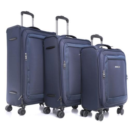 PARA JOHN Opal 3 Pcs Trolley Luggage Set, Navy - SW1hZ2U6NDM2OTYy