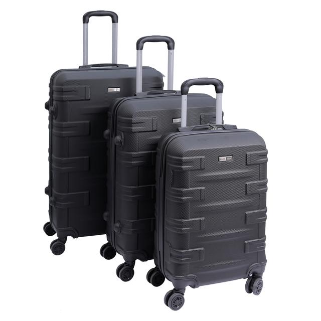 طقم حقائب سفر 3 حقائب مادة ABS بعجلات دوارة (20 ، 24 ، 28) بوصة أسود Para John - Travel Luggage Set of 3 Para John PJTR3166B - SW1hZ2U6NDY2MDAx