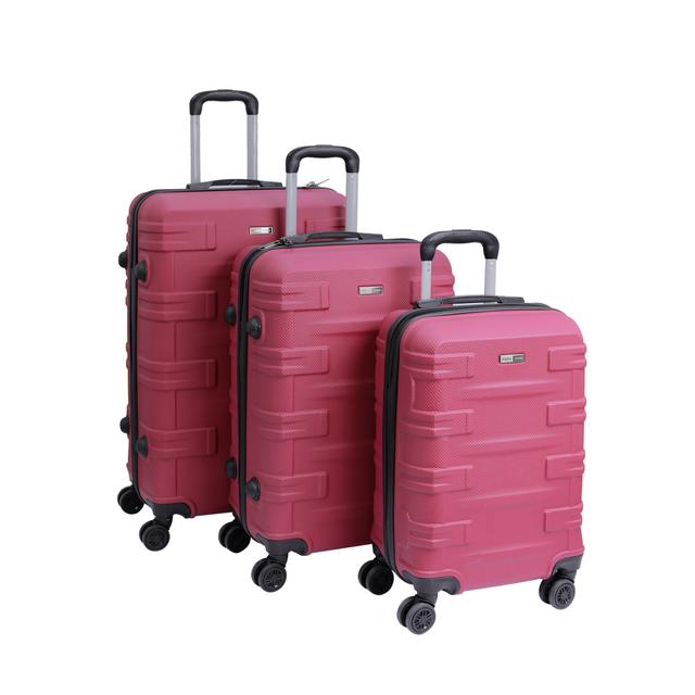 طقم حقائب سفر 3 حقائب مادة ABS بعجلات دوارة (20 ، 24 ، 28) بوصة أحمر برغندي Para John - Travel Luggage Set of 3 Para John PJTR3166U - SW1hZ2U6NDM3NDc5