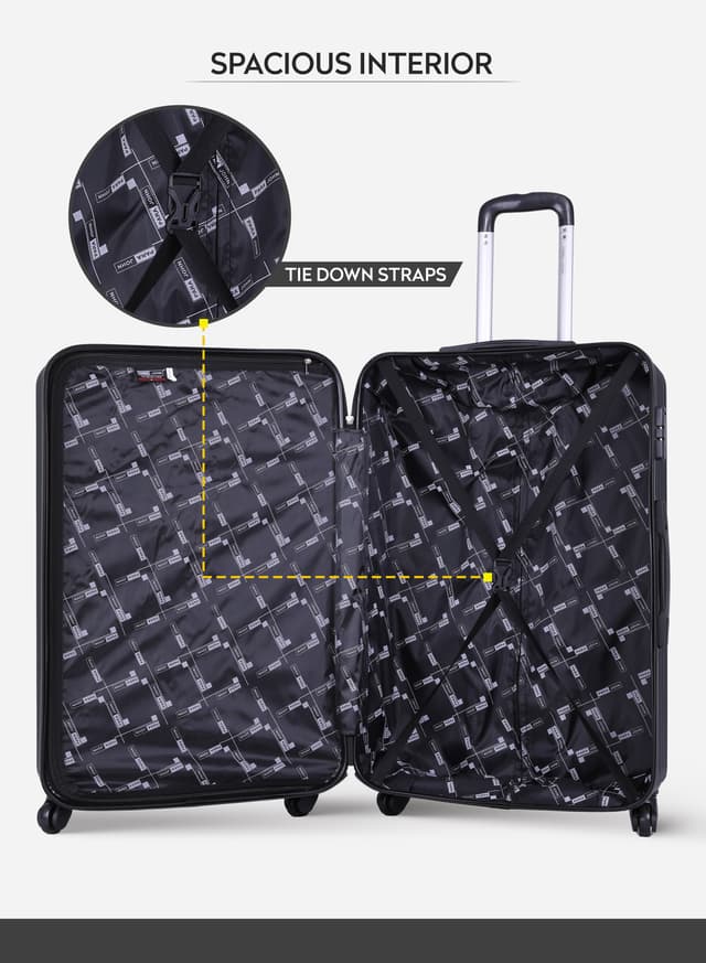 PARA JOHN PJTR3175 3 PCS ABS TROLLEY SET DARK GREY - 189371