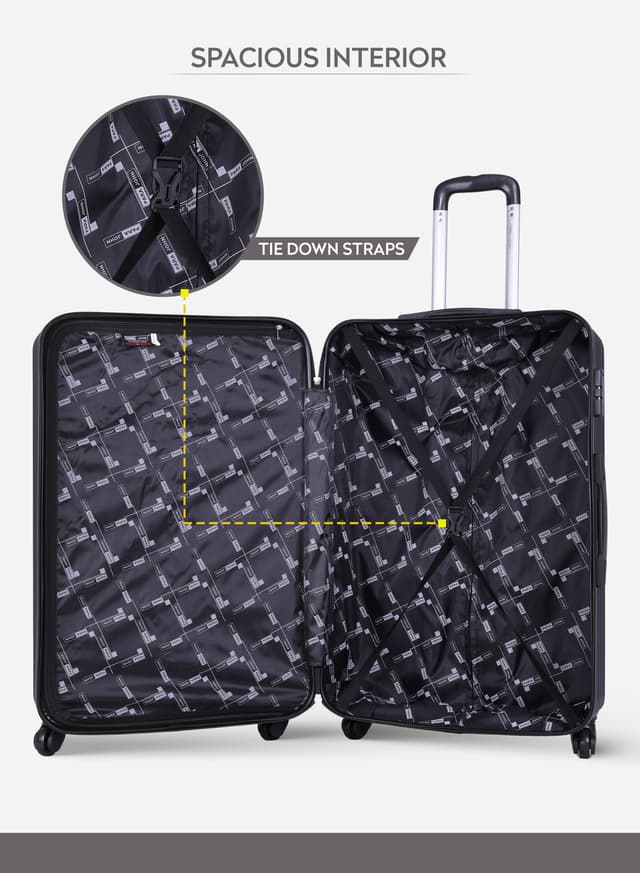 PARA JOHN PJTR3175 3 PCS ABS TROLLEY SET DARK GREY - 189379