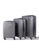 PARA JOHN 3-Piece Hard side ABS Luggage Trolley Set 20/24/28 Inch Dark Grey - 294676