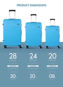 PARA JOHN 3-Piece Hard side ABS Luggage Trolley Set 20/24/28 Inch Sky Blue - SW1hZ2U6NDM3NjE4