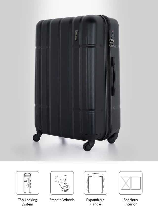 طقم حقائب سفر 4 حقائب (20 ، 24 ، 28 ، 32) بوصة مادة PVC أسود PARA JOHN - 4 Pcs Alle Trolley Luggage Set, Black
