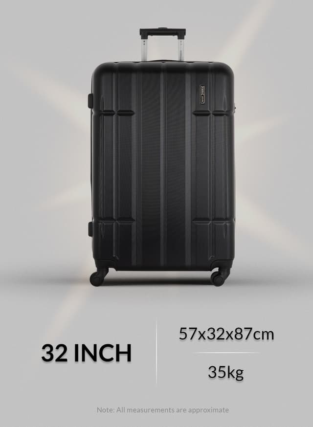 طقم حقائب سفر 4 حقائب (20 ، 24 ، 28 ، 32) بوصة مادة PVC أسود PARA JOHN - 4 Pcs Alle Trolley Luggage Set, Black