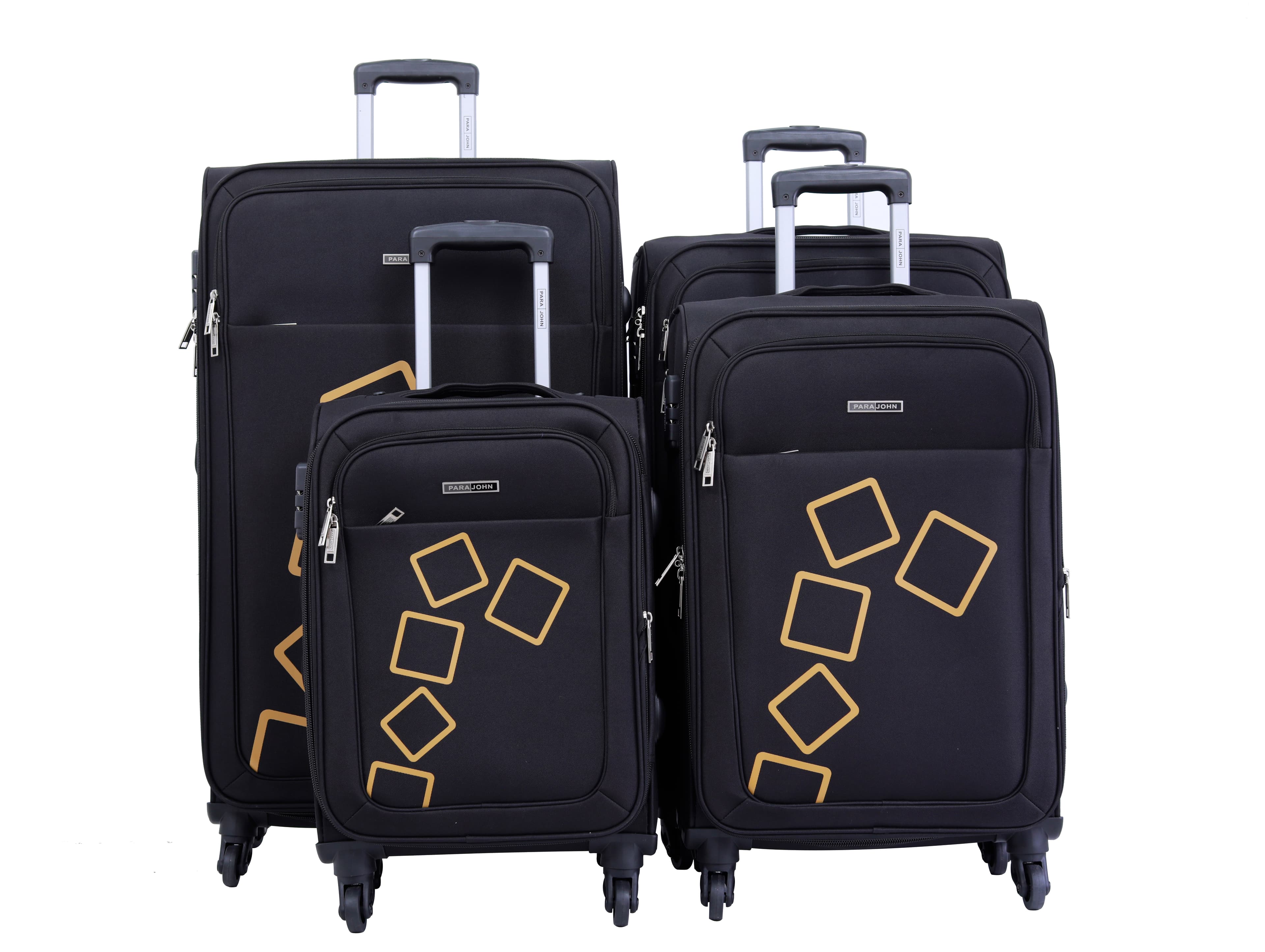 para john travel bags Suitcase Set of 4 - Trolley Bag, Carry On Hand Cabin Luggage Bag - Lightweight Travel Bags with 360 Durable 4 Spinner Wheels - Hard Shell Luggage Spinner (20'', 24''