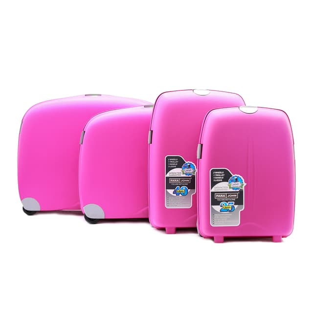 طقم حقائب سفر 4 حقائب (18 ، 22 ، 27 ، 31) بوصة مادة PP زهري غامق PARA JOHN - Travel Luggage Suitcase Set of 4 - Trolley Bag, Carry On Hand Cabin Luggage Bag – Lightweight (18 ، 22 ، 27 ، 31) inch
