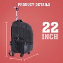 شنطة ظهر قياس 20 بوصة لون أسود PARA JOHN Rolling Wheeled Backpack - SW1hZ2U6NDM4NDE4