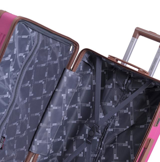 طقم حقائب سفر 3 حقائب مادة PP بعجلات دوارة (20 ، 24 ، 28) بوصة زهري غامق PARA JOHN - Travel Luggage Suitcase Set of 3 - Trolley Bag, Carry On Hand Cabin Luggage Bag - Lightweight (20 ، 24 ، 28) inch - SW1hZ2U6NDM3OTk1