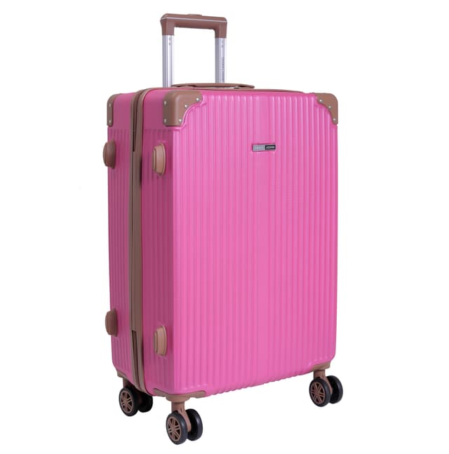 طقم حقائب سفر 3 حقائب مادة PP بعجلات دوارة (20 ، 24 ، 28) بوصة زهري غامق PARA JOHN - Travel Luggage Suitcase Set of 3 - Trolley Bag, Carry On Hand Cabin Luggage Bag - Lightweight (20 ، 24 ، 28) inch - 189539