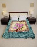 PARRY LIFE Emarati Floral Blue Double 2 Ply Embossed Blanket 200*240 Cm,Soft And Warm - SW1hZ2U6NDYyMTYx