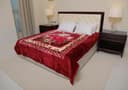 PARRY LIFE Emarati Floral Maroon Bordered Double 2 Ply Embossed Blanket 200*240 Cm,Soft And Warm - SW1hZ2U6NDYyMTcw