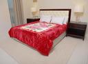 PARRY LIFE Emarati Floral Red Double 2 Ply Embossed Blanket 200*240 Cm,Soft And Warm - SW1hZ2U6NDYyMTkw