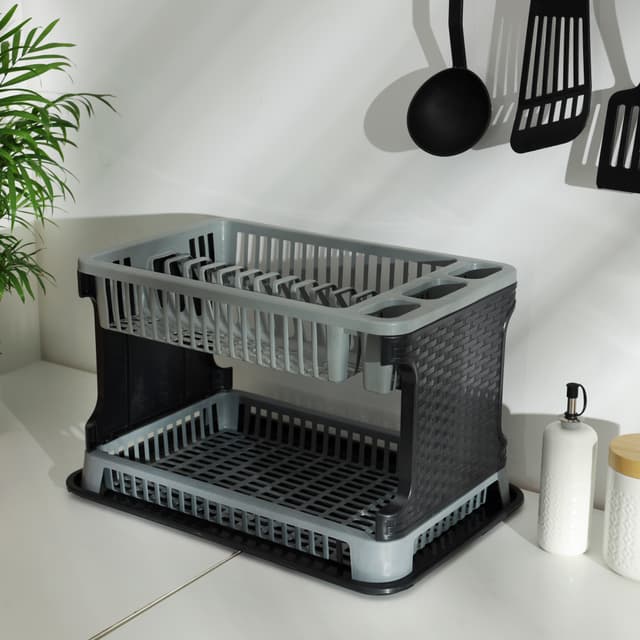مصفاة جلي (مصفاة صحون) طبقتين  Royalford Rattan Dish Drainer