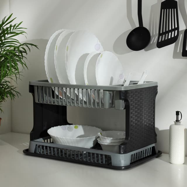 مصفاة جلي (مصفاة صحون) طبقتين  Royalford Rattan Dish Drainer