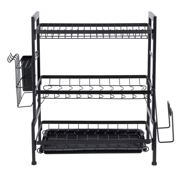 شكاكة صحون ( 3 رف ) - أسود Royalford -  Stainless Steel Dish Rack, Holds 17 Plates